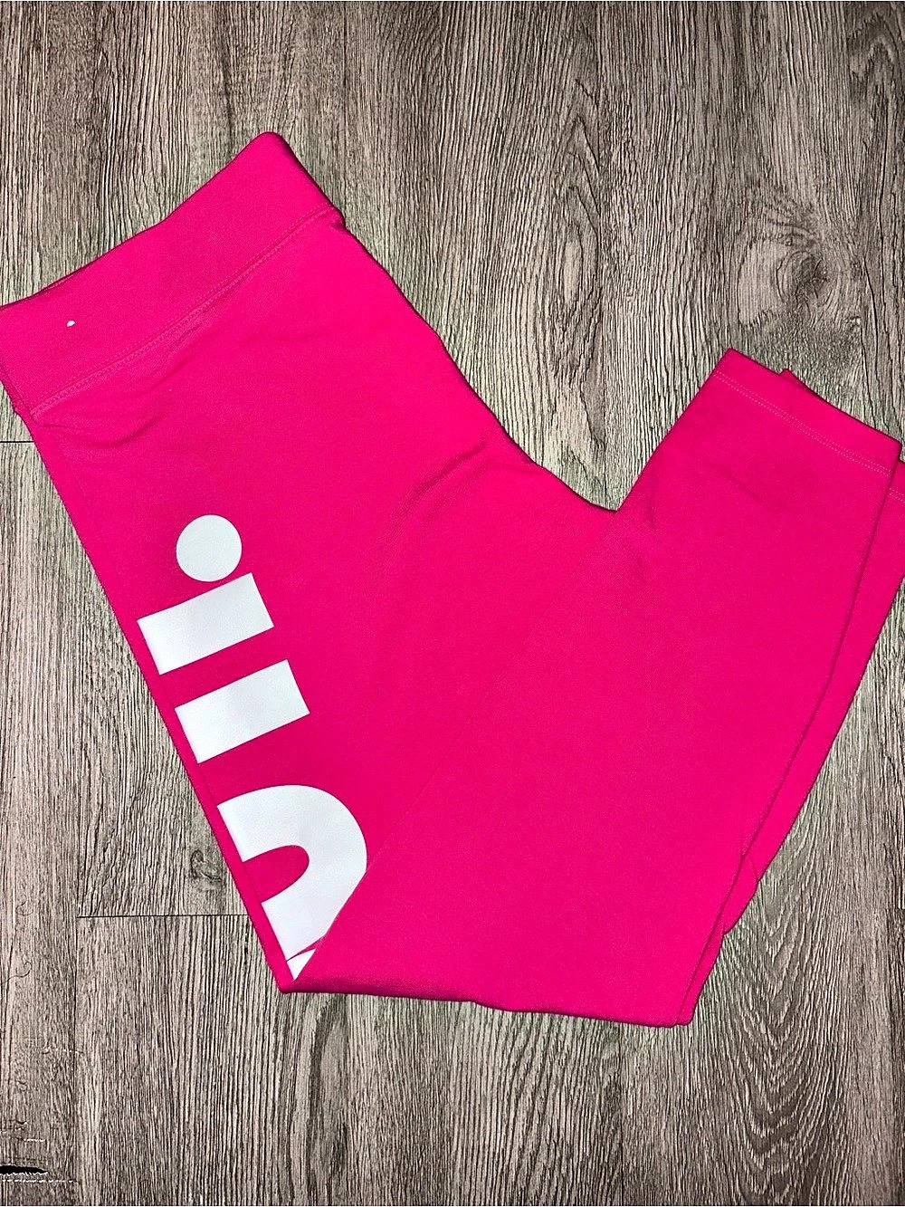 Nike Sportswear Essential Fuchsia Glow Pink High Waisted Graphic Leggings - XL